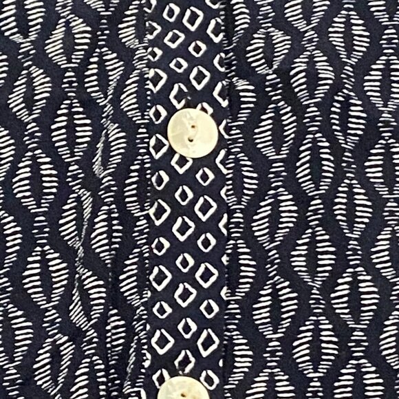 Habitat Clothes To Live In Navy & White Button Down Tunic Shirt Geometric XXL - Picture 4 of 10